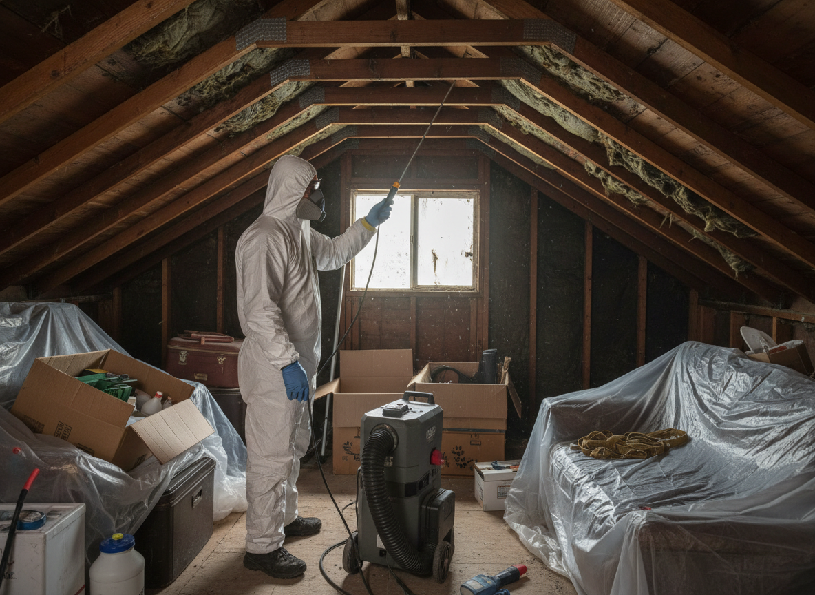 Attic mold testing and removal in Porter Ranch